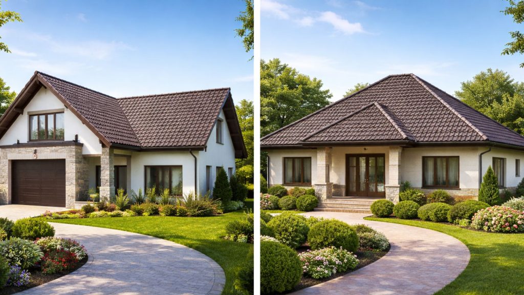 gable or four pitched