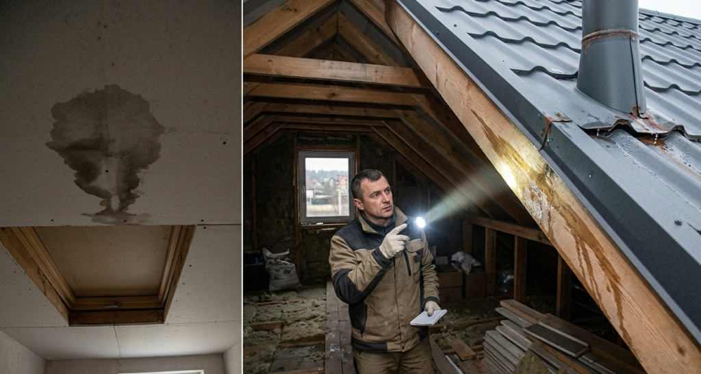 how do you find the source of the leak if the stain on the ceiling is in a completely different place