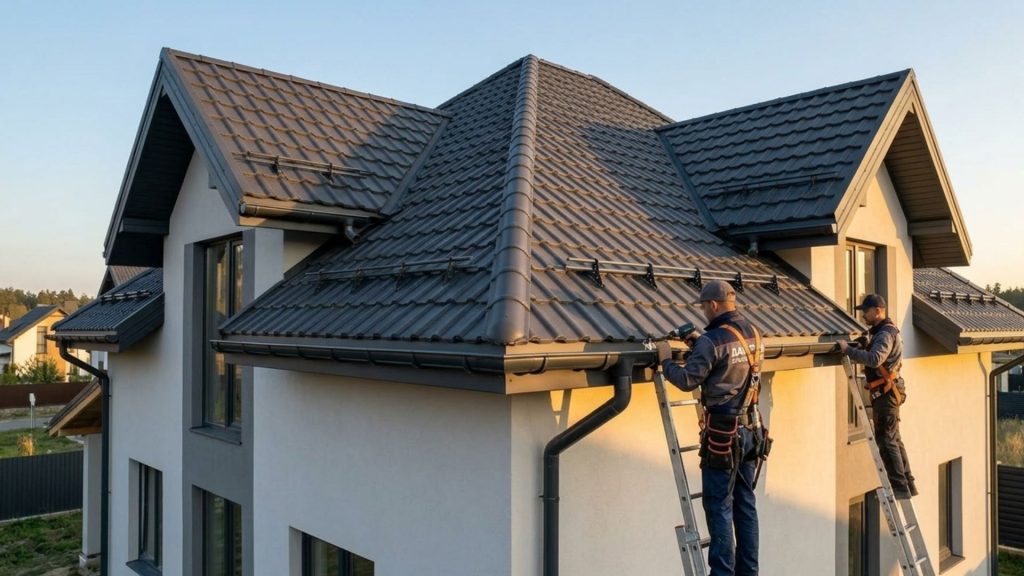 installation of the finishing coating