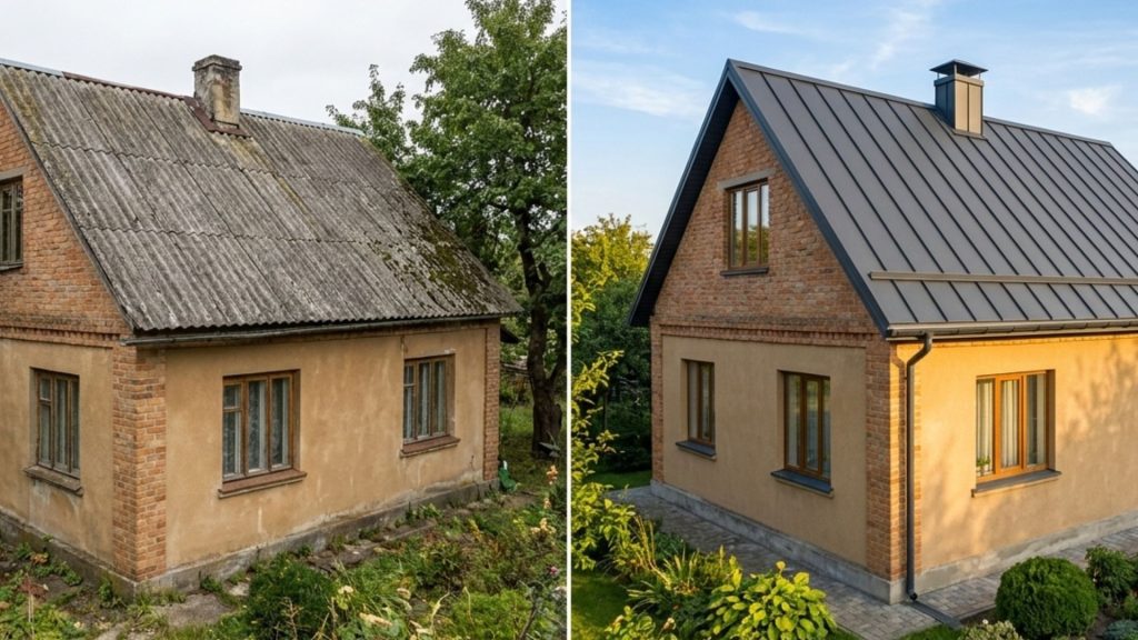 reconstruction of the roof to see the old building, it is better to use the old material.