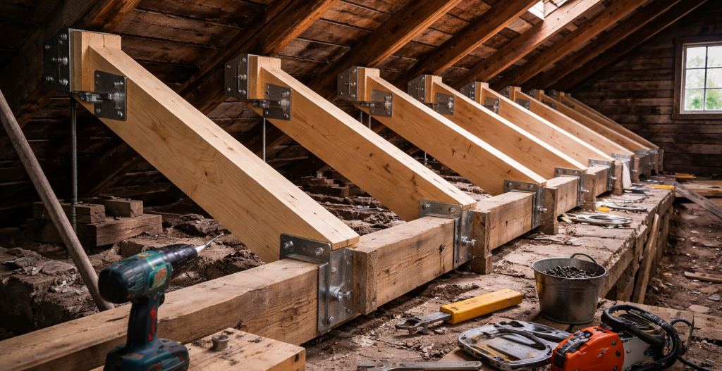 strengthening the rafter system without dismantling the roof