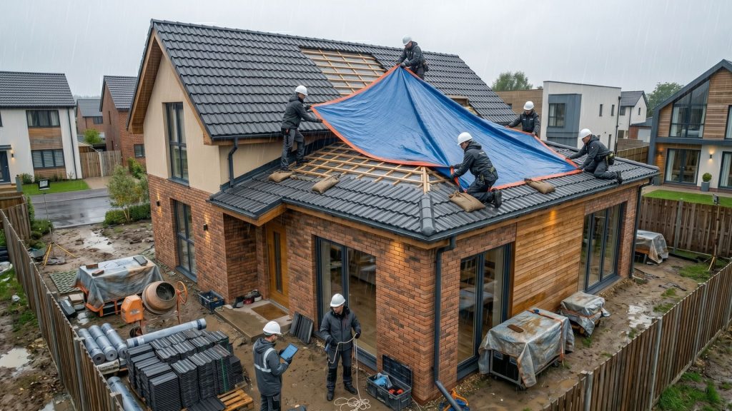how we work in the rain methods for protecting your property during roof replacement