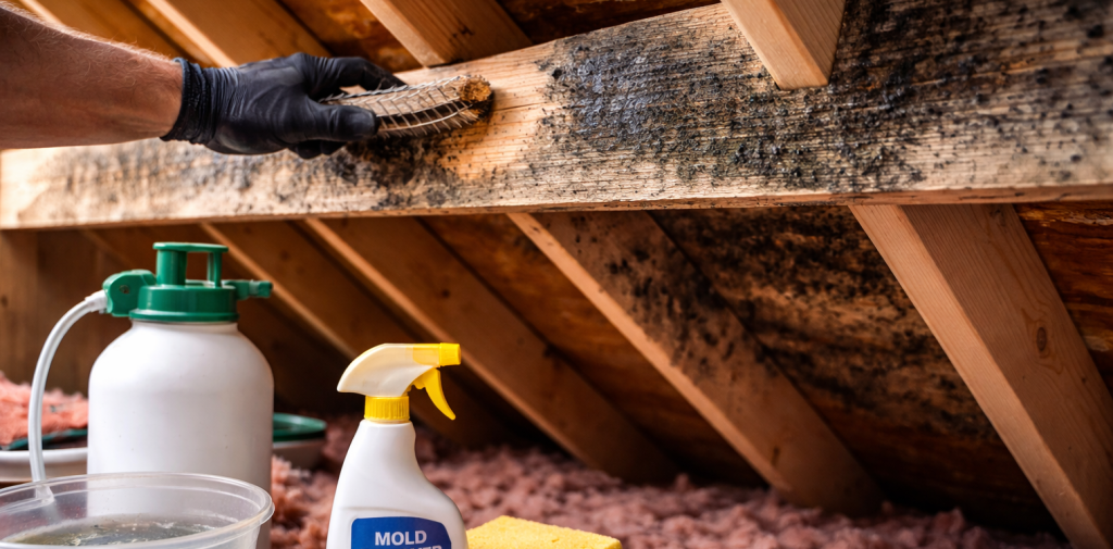 Обробка дерева після вологої зими: чим вивести чорний грибок на кроквах перед утепленням мансарди trimming wood after a dry winter