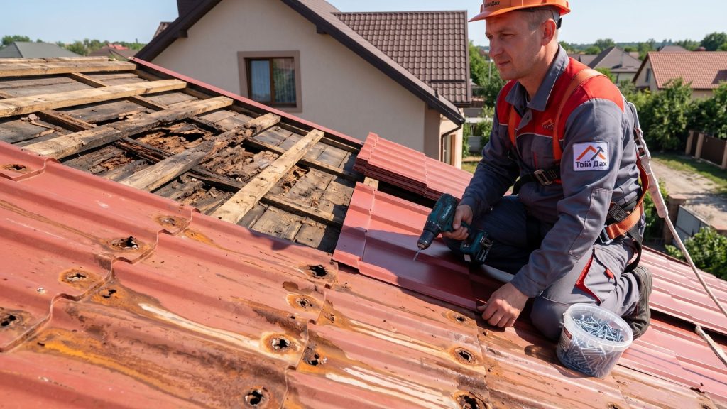 replacing metal tiles with new ones