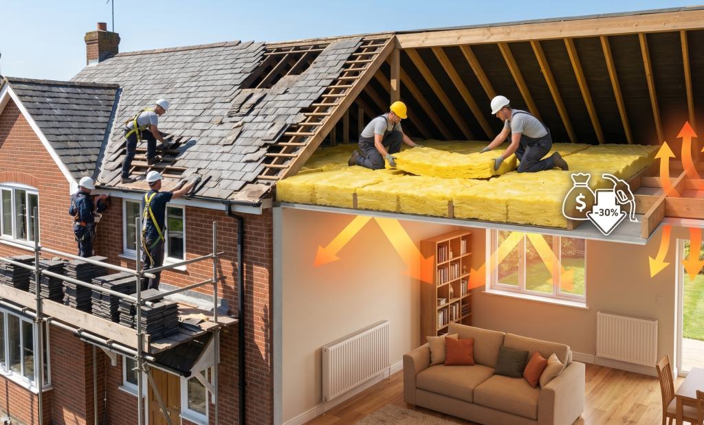 removing the old roof the perfect time to insulate the ceiling